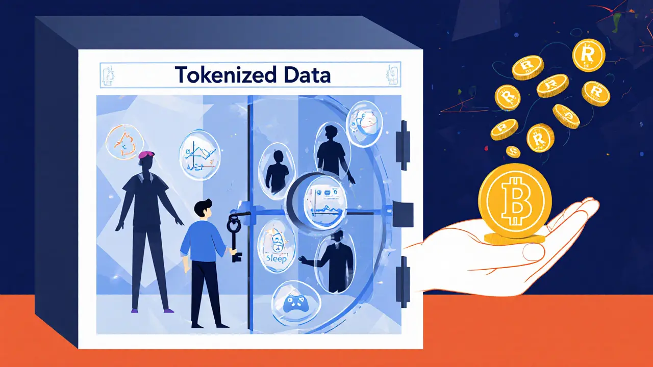 User receiving ROSE tokens from anonymized data processing inside a crystalline vault
