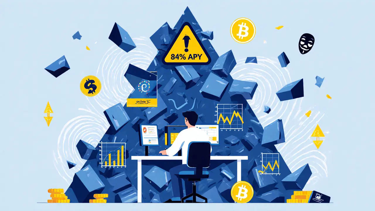 Retail trader faces collapsing staking pyramid amid price warnings and anonymous team masks.