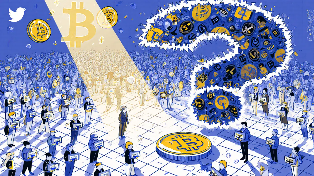 980 figures in a pyramid formation under a question mark of social media icons, one receiving a SPAT token.