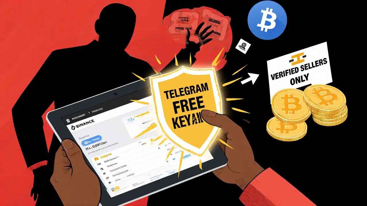 User transferring crypto to a secure wallet while scammer is rejected, with Breet cash-out symbol nearby.