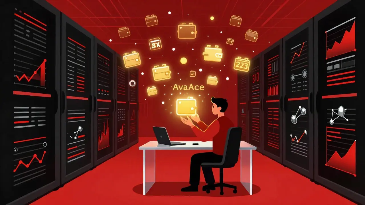 One user holds a glowing AvaAce NFT as thousands of wallets fade around them, representing selective qualification.