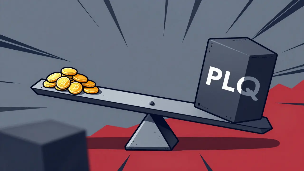 Abstract scale illustrating crypto market risk and low liquidity