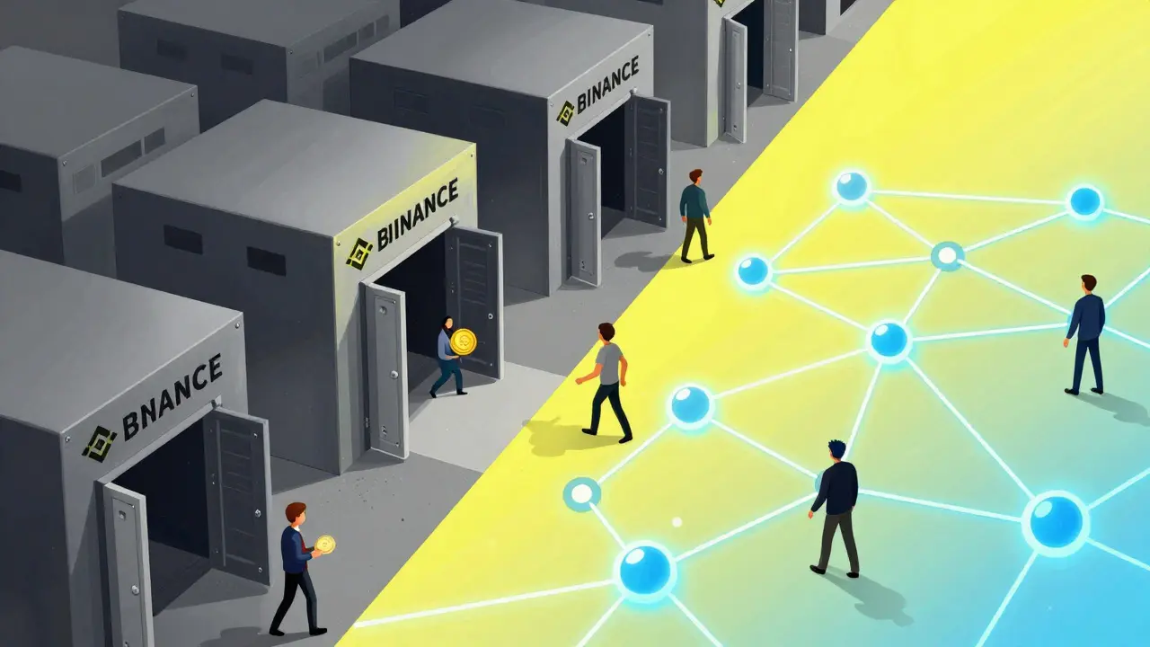 Users migrating from closed exchanges to decentralized networks in constructivist style