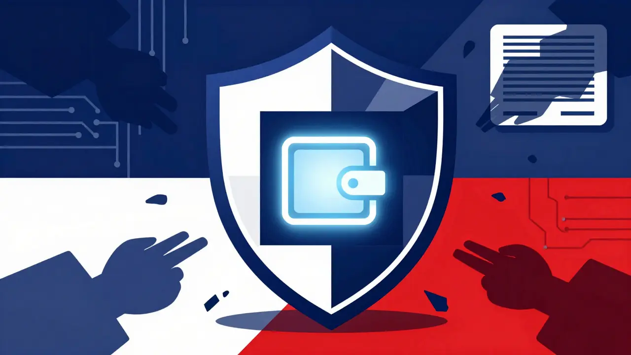 Abstract shield protecting a digital wallet from threats