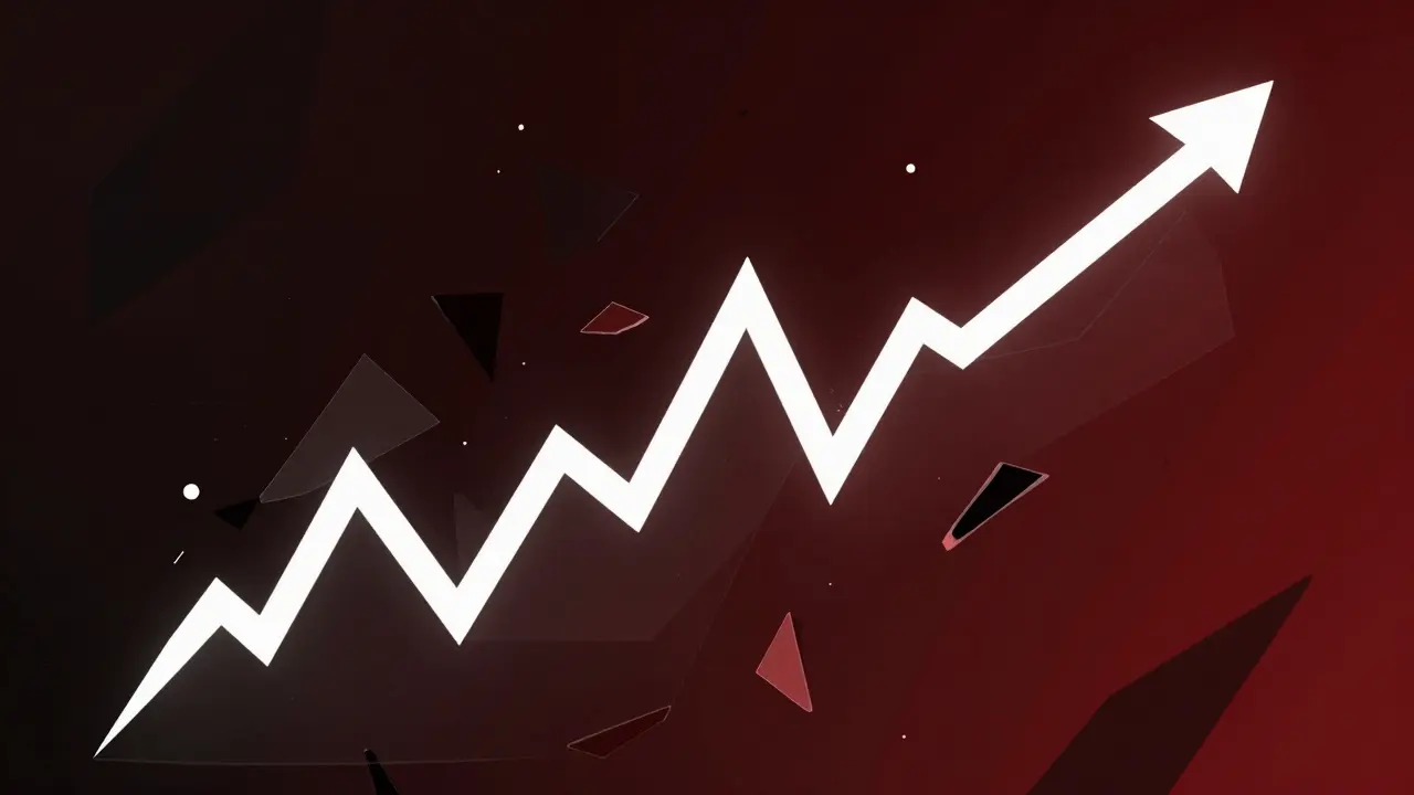 Fragile geometric price chart shards illustrating HBD volatility risk