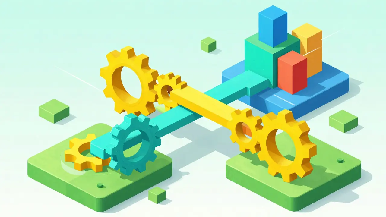 Geometric art showing secure, interconnected blockchain platforms for trading.