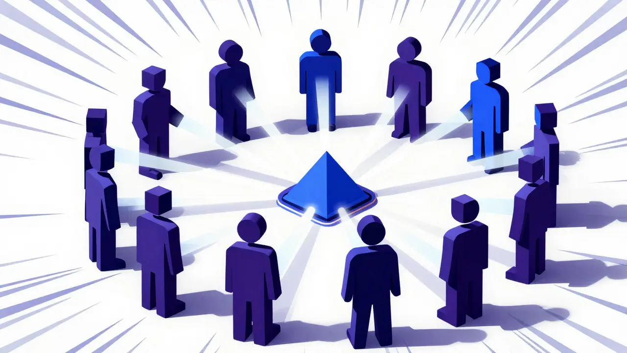 Abstract constructivist art showing efficient enterprise consensus voting nodes