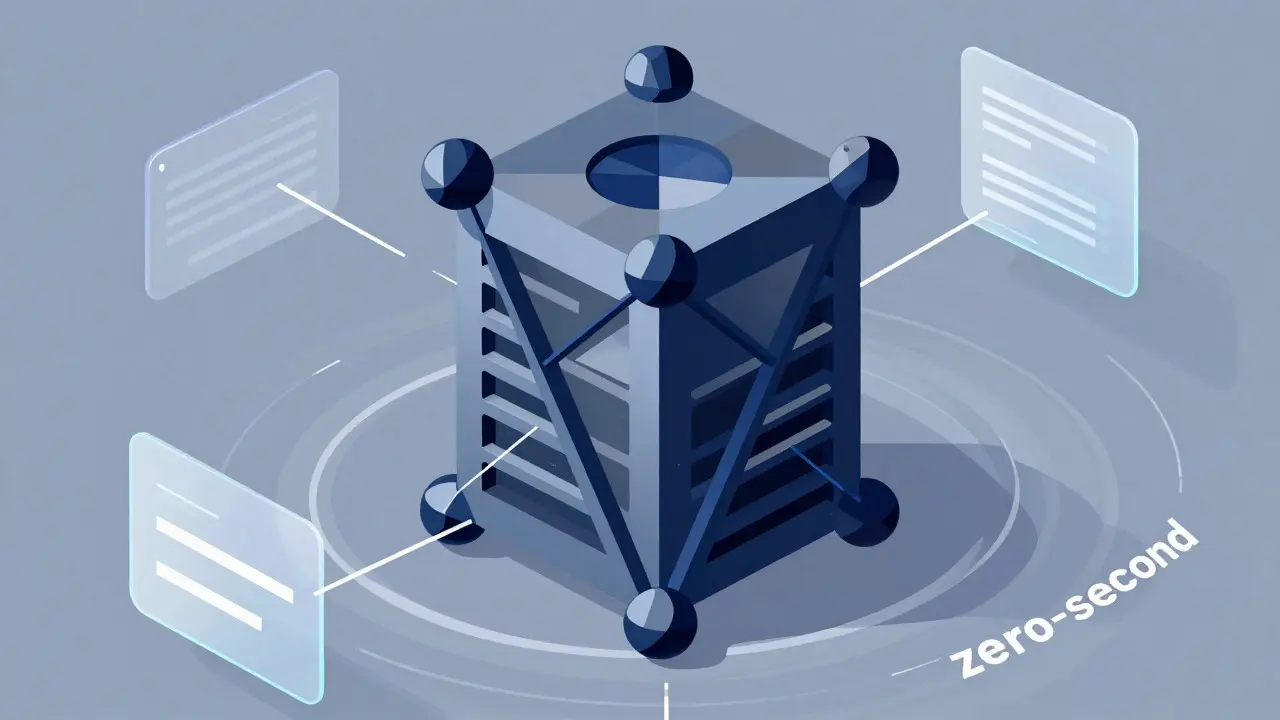 Abstract geometric art showing AI optimization and quantum security concepts