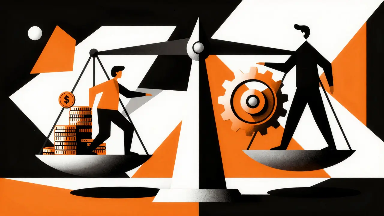 Abstract geometric balance scale for tax rates