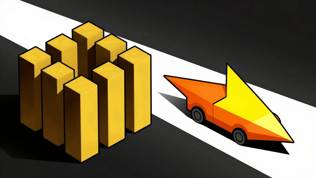Contrast between a solid fortress and a fast arrow symbolizing specialized crypto trading