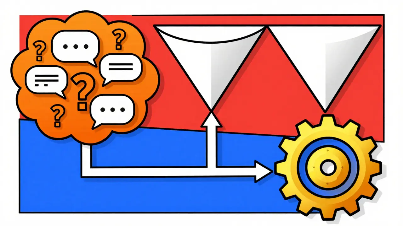 Geometric illustration of hybrid DAO governance workflow from discussion to execution