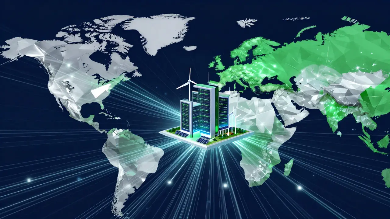 Geometric illustration of Pakistan connecting global markets via data