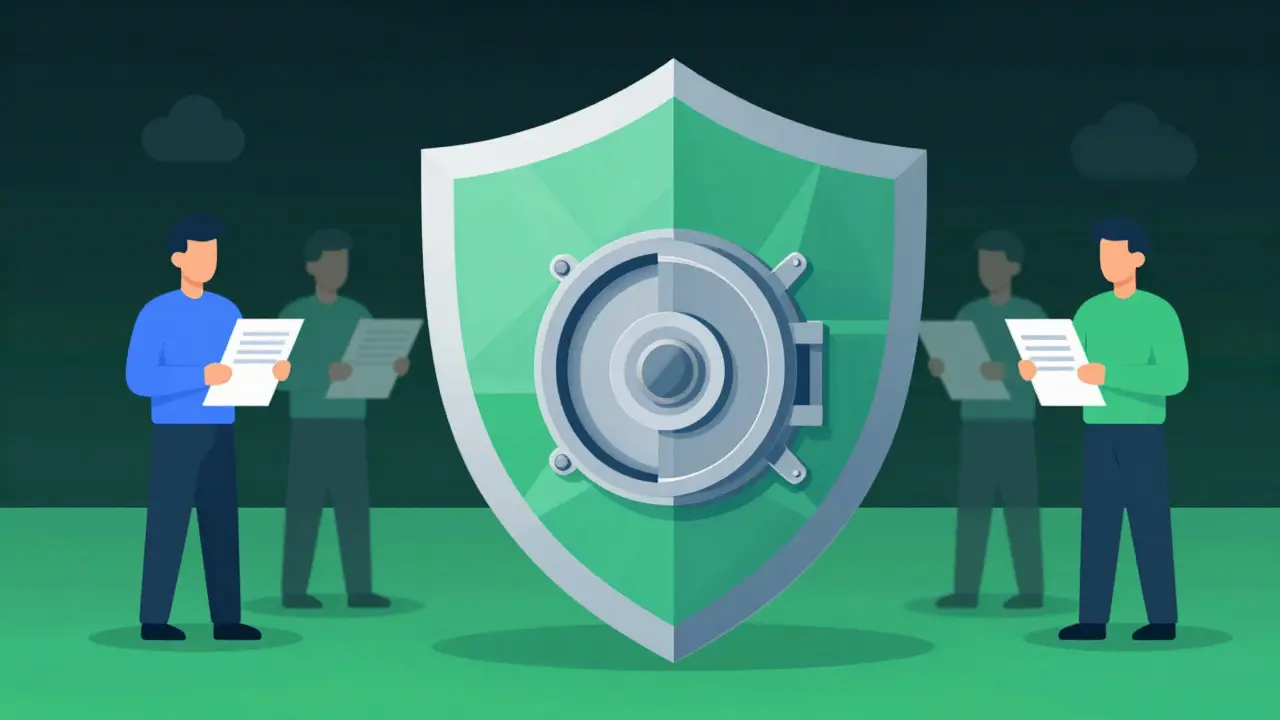 Geometric illustration of secure crypto storage and verification