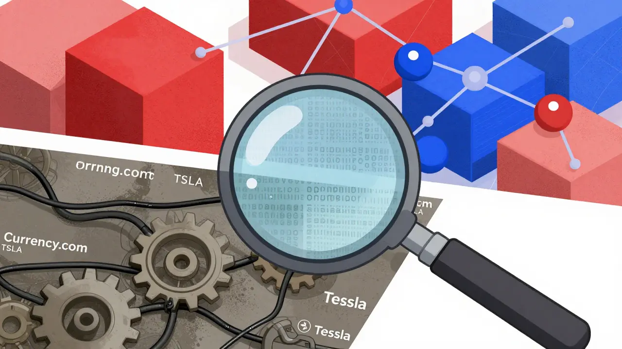 Magnifying glass inspecting blockchain nodes, highlighting verification and dormant tokens