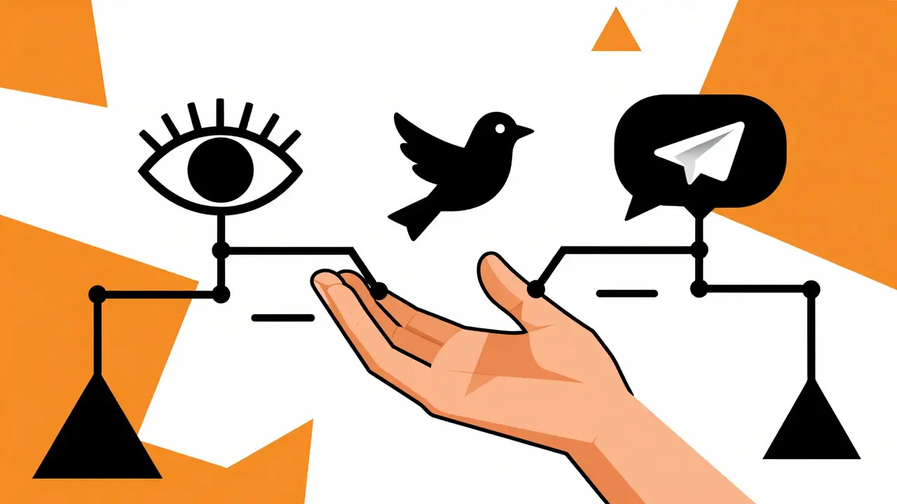 Abstract illustration of hand connecting social media and watchlist icons via lines