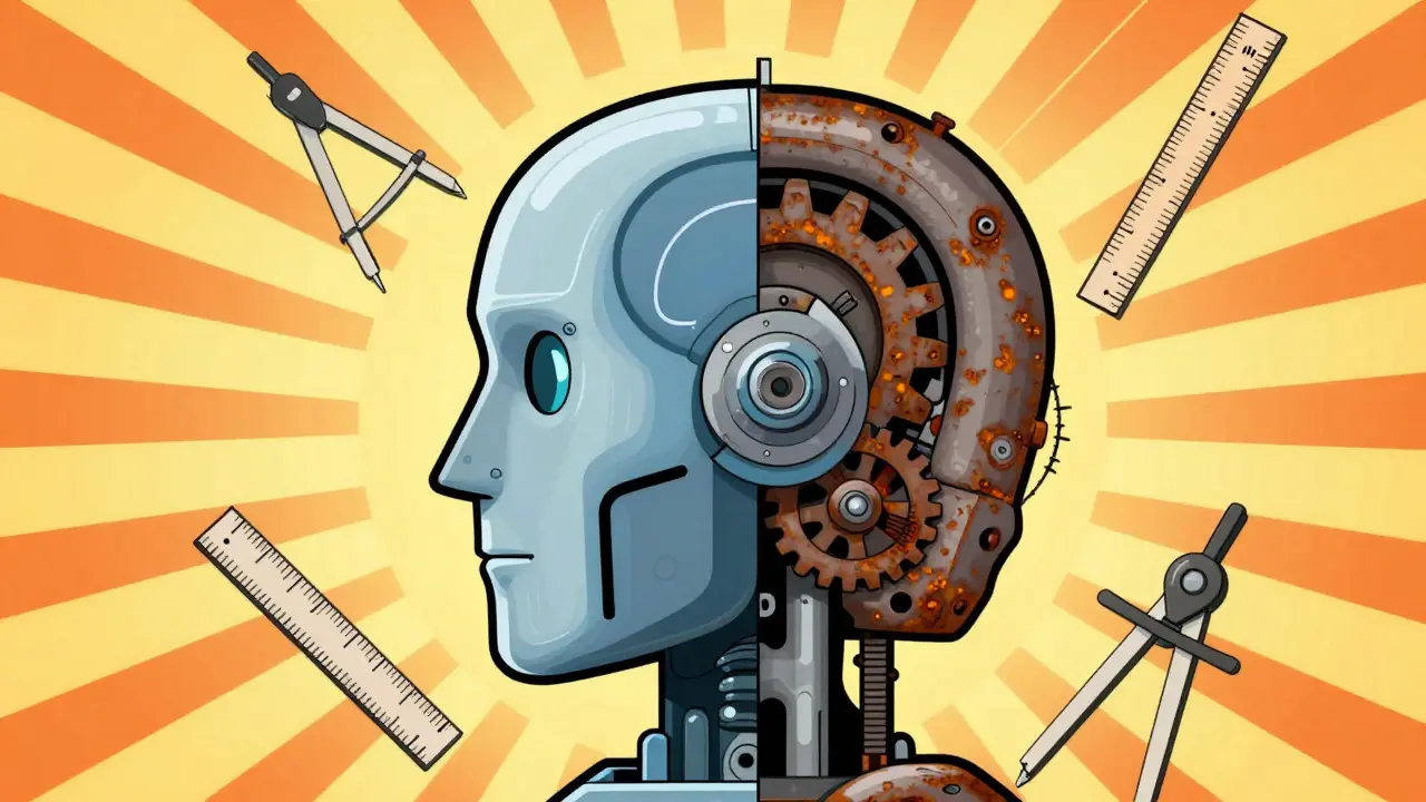 Dual-faced robot head illustrating TokenBot's rebranding confusion