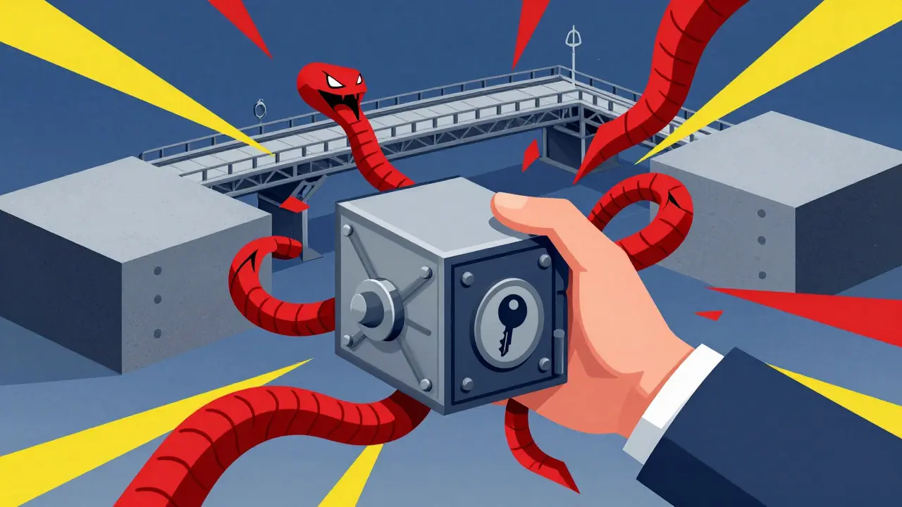 Stylized graphic of protecting a crypto wallet from digital threats