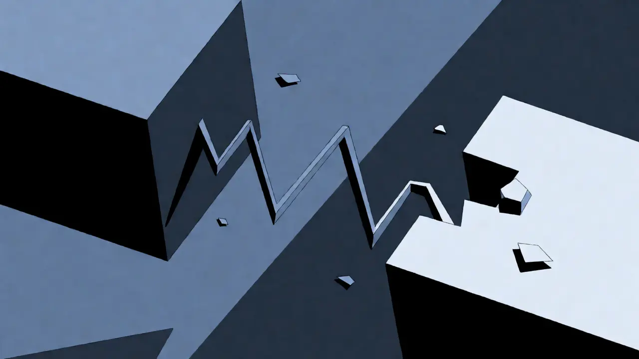 Abstract geometric blocks representing low liquidity and volatile market prices